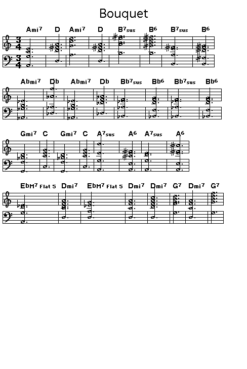 Bouquet, p1: GIF image of the chord changes for Bobby Hutcherson's "Bouquet".