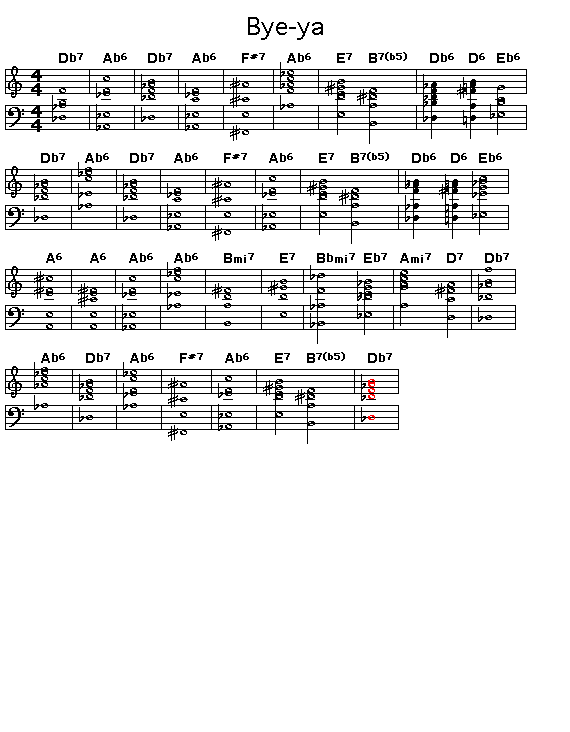 Bye-Ya, p1: Printable GIF image of the chord changes of Thelonious Monk's "Bye-Ya".