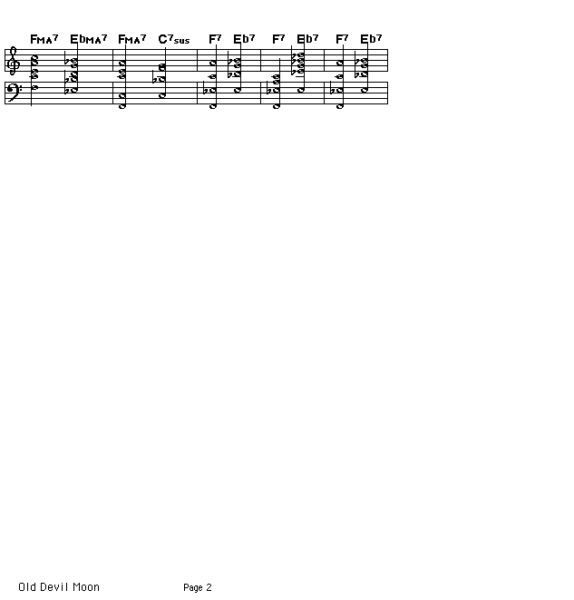 Old Devil Moon, p2: Page 2 of the chord progression of E.Y. Harburg's "Old Devil Moon"