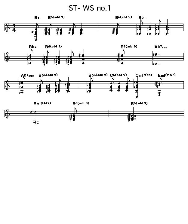 ST- WS no.1: My first work score using Song Trellis. I find it a lot of fun and helps my music theory. Otis Tarda is just my web name.  