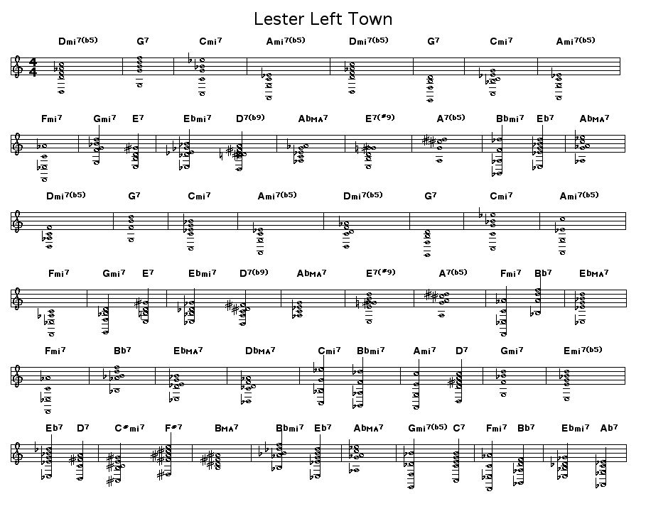 Lester Left Town: <P>Changes for Wayne Shorter's "Lester Left Town". 