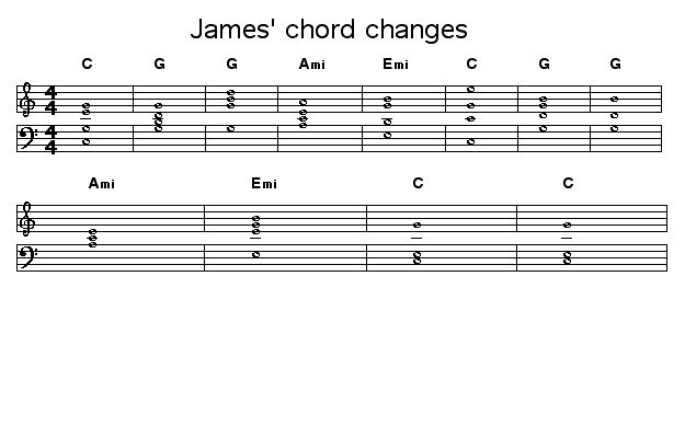 James' chord changes: 
