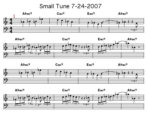 Small Tune 7-24-2007: Result of testing the Workscore Composer for half an hour.