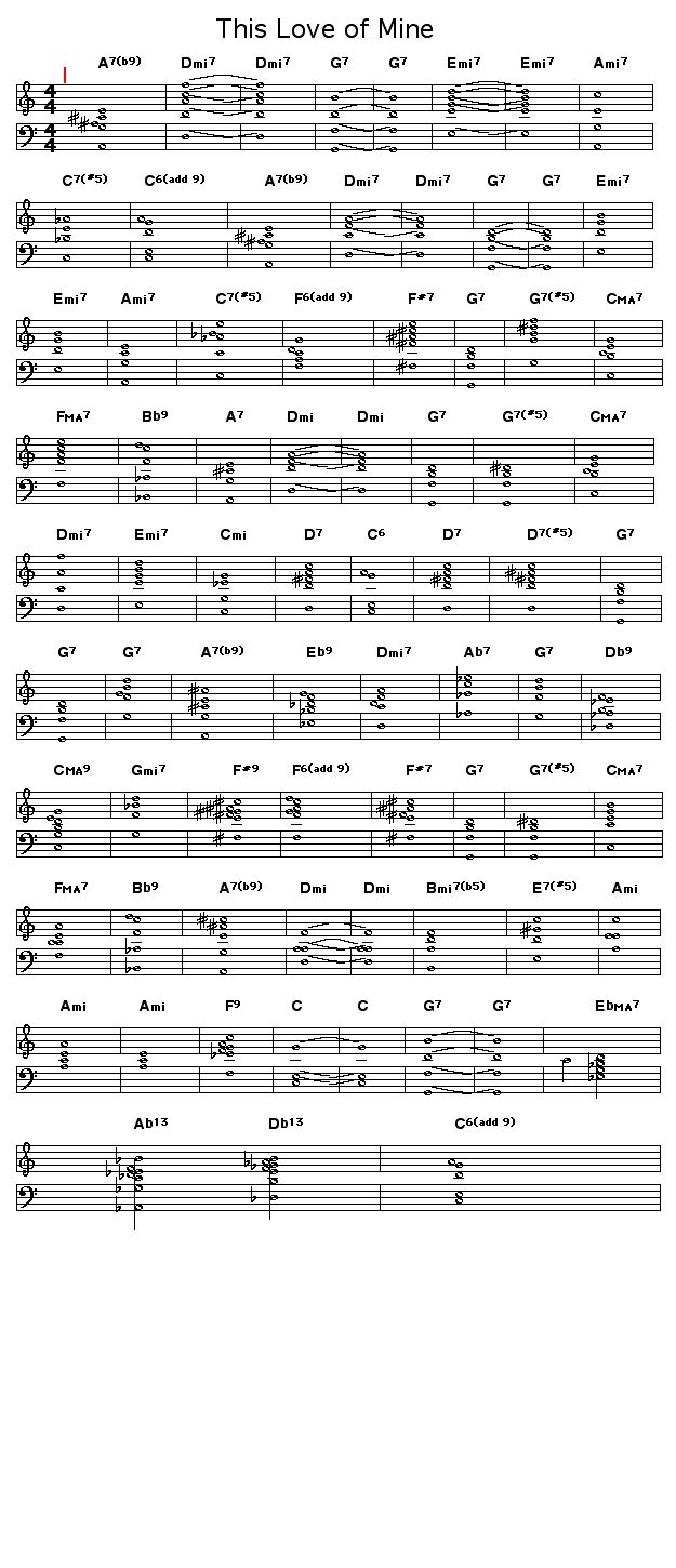 This Love of Mine: This song was written by Sol Parker and Henry Sanicola, with words by Frank Sinatra. It was a giant hit in the 1940s. This type of music makes up my earliest recollections. Very dear to my heart.