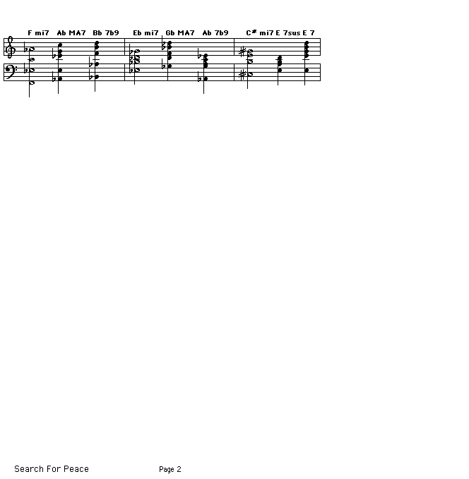 Search For Peace page 2: <P>Gif rendering of page 2 of the score for the chord progression of McCoy Tyner's <A href="http://www.songtrellis.com/soundstor/SearchForPeace.mid">Search For Peace</A>. </P>