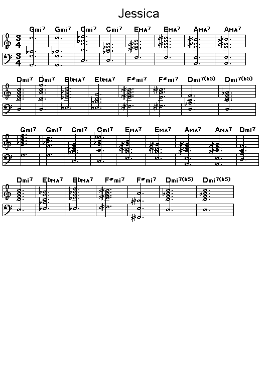 Jessica: <P>Gif rendering of the score for the chord progression of Herbie Hancock's "Jessica".</P>