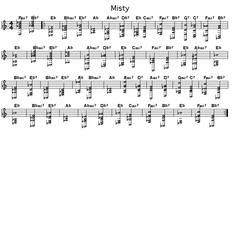 Misty: <P>Gif rendering of the score of the chord progression for Errol Garner's "misty".</P>