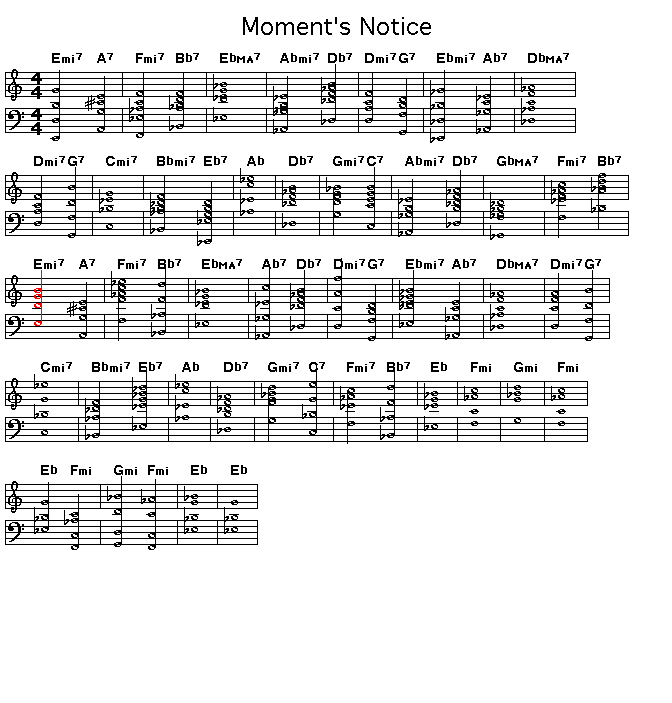 Moment's Notice: <P>Gif rendering of the score of the chord progression for John Coltrane's "Moment's Notice".</P>