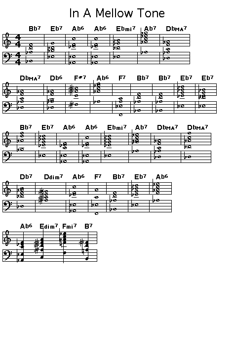 In A Mellow Tone: Gif rendering of the changes for Duke Ellington's "In A Mellow Tone".